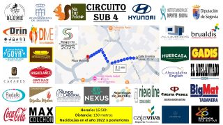 Circuito SUB 4

Horario: 16:50h

Nacidos/as en el año 2022 y posteriores)Podrán correr acompañados.

Distancia: 130 metros.

ORGANIZA:
Club Atlético Joaquín Blume

INSTITUCIONES:
@ayuntamientosegovia
@imdsegovia
@diputaciondesegovia

PATROCINADOR PRINCIPAL:
@naturpellet

COCHE OFICIAL DE LA PRUEBA:
@hyundaiesp
@hyundaisegohyun

PATROCINADORES:
@fundacioncajaruraldesegovia
@bigmatabanera
@clinicamedicagoya
@maxcolchon.es
@aluminiosluismig
@brualdissg20
@cocacola_esp
@tiendamundolaboral
@huercasa
@gadis.supermercados
@Miguelánez Gente Dulce
@disenium.confort
@restaurantecasaressegovia
@english.abracadabra
@radalki

COLABORADORES:
@drinseguridad
@dimeserviciosasistenciales
@nievaline
@centronexusegovia
@ambientair.es
@gestoriacuestaperez 

MEDIOS DE COMUNICACIÓN OFICIALES:
@radiosegoviacadenaser
@Los40segovia

COLABORADOR FOTOGRÁFICO
@sonrisasdelacalle_fotografia